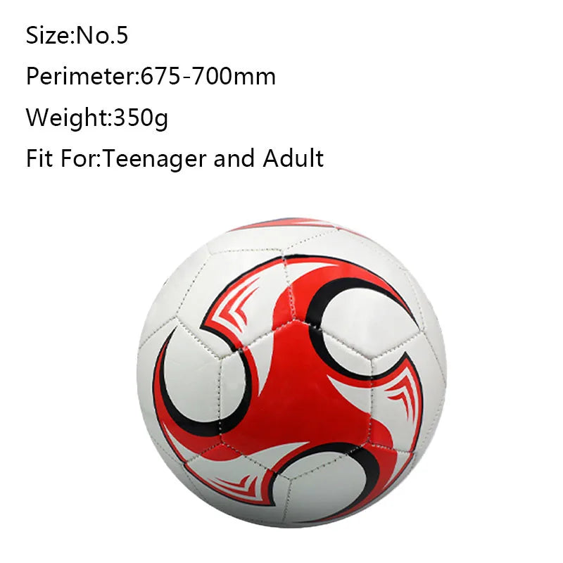 Size 5 football in white with a bold red and black graphic design. Suitable for teenagers and adults.