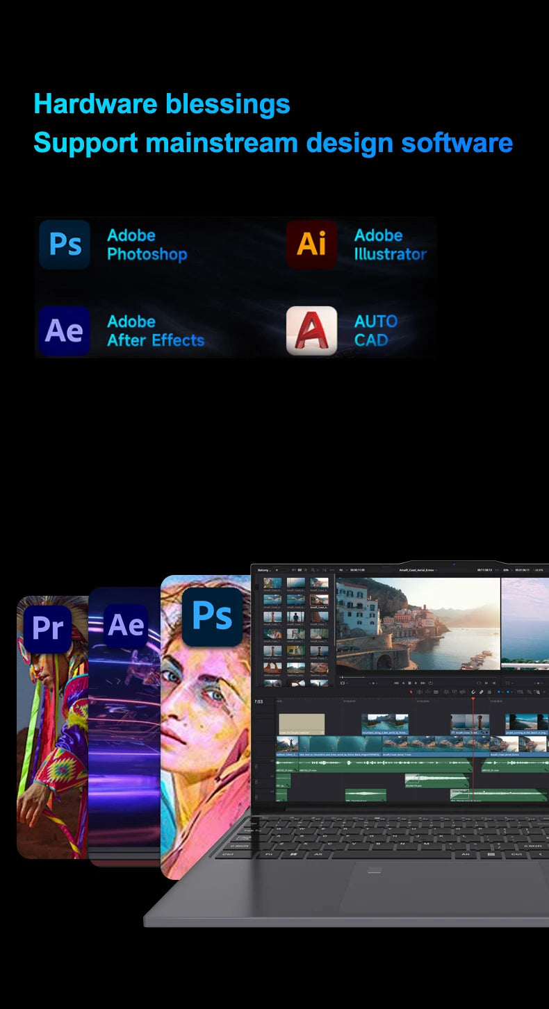 15.6" Portable Laptop  Intel Core i7-6500U Windows 11 Notebook Gamer 1920*1080 Display