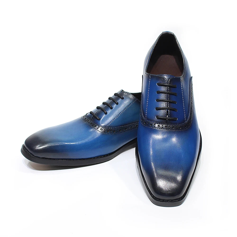 Business Oxfords Genuine Leather Plain Toe Office Business Dress Shoes