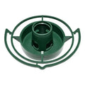 Dark green plastic Christmas tree stand featuring a circular base with a central cylindrical support for the tree trunk.