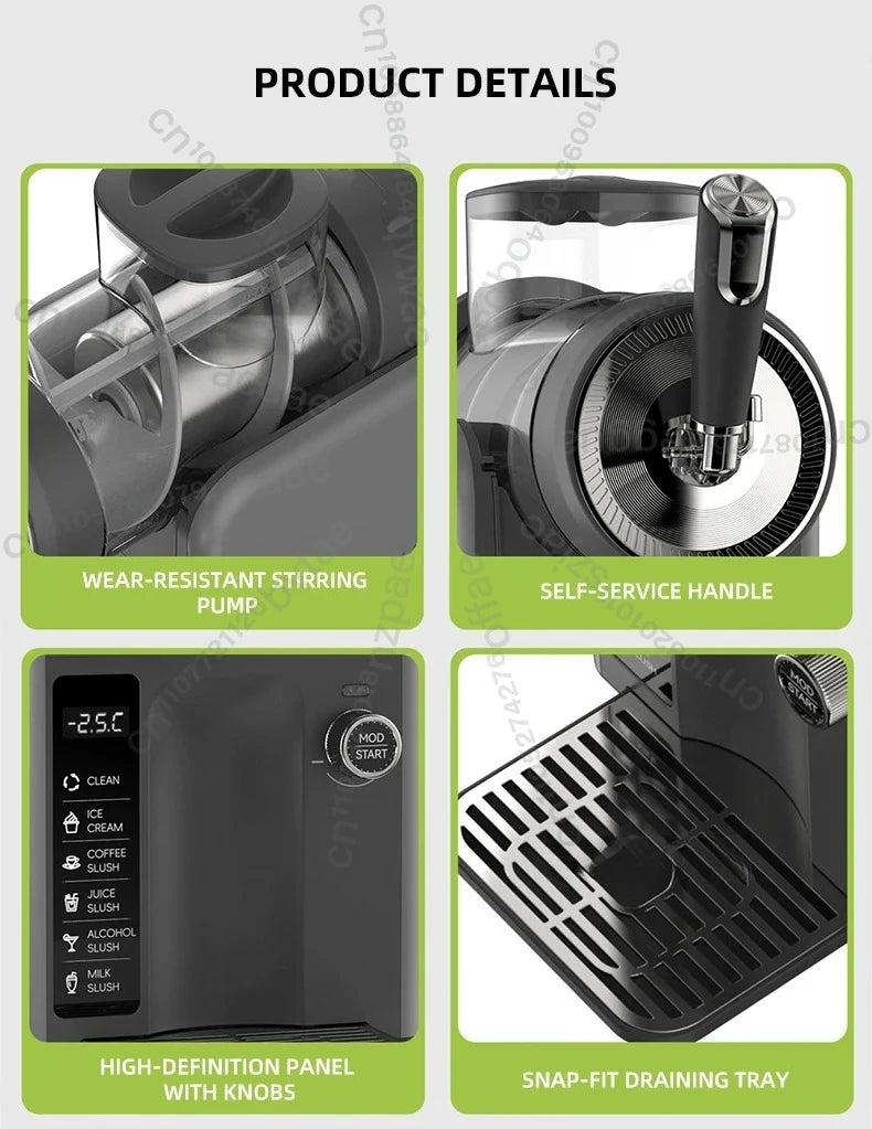 Automatic Cold Drink Slush Machine Soft Drink Ice Cream Machine 1.8L Countertop Beverage Smoothie Machine