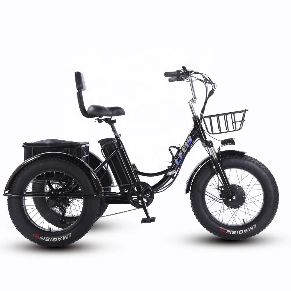 500W Tricycle Adult Electric Cargo Bike 3 Wheel 48V Open Bicycle