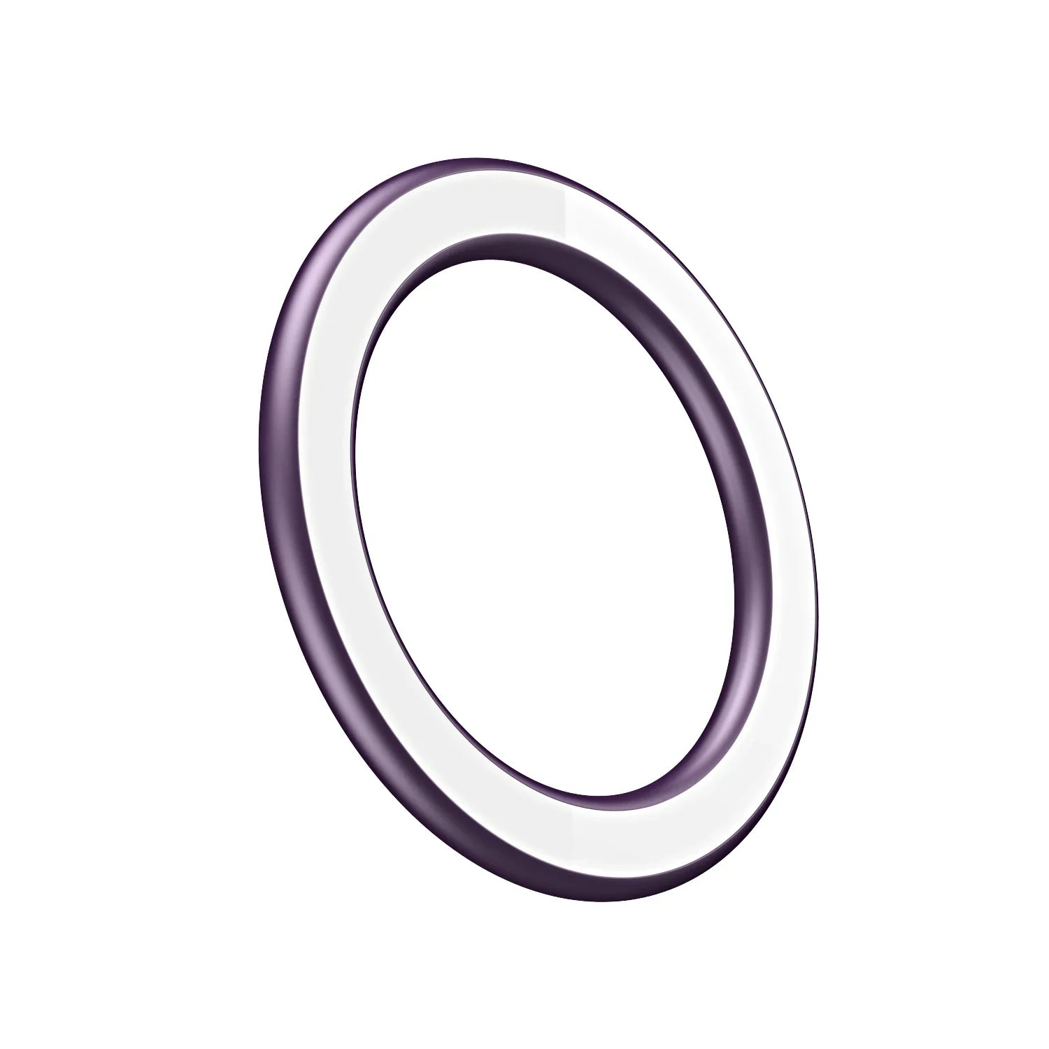 A circular purple ring accessory with a thick white inner border, isolated on a white background.