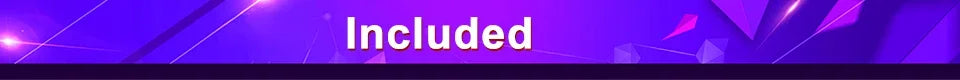A vibrant purple promotional banner with the text "Included" in white.