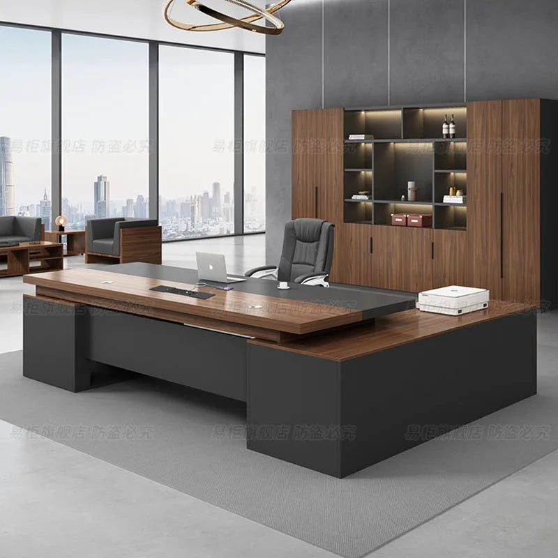 Big Size Wooden Office Desk - Professional Vintage Clear Office Desk Modern