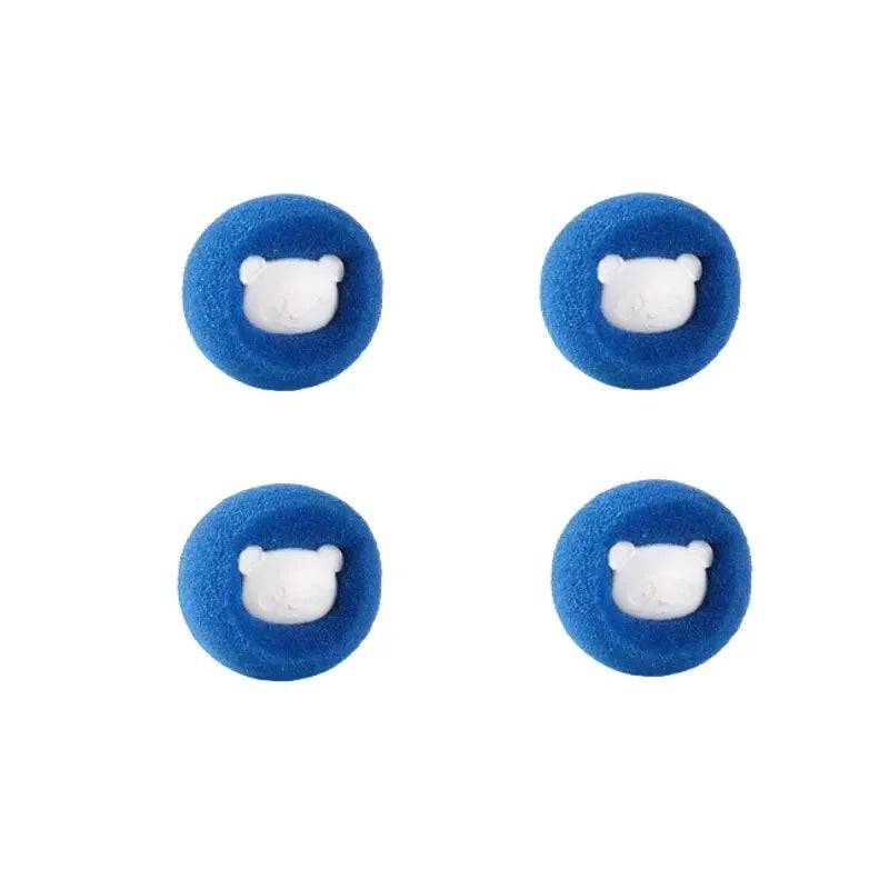 Four blue circular sponge thumbstick grips featuring a small white bear face in the centre.