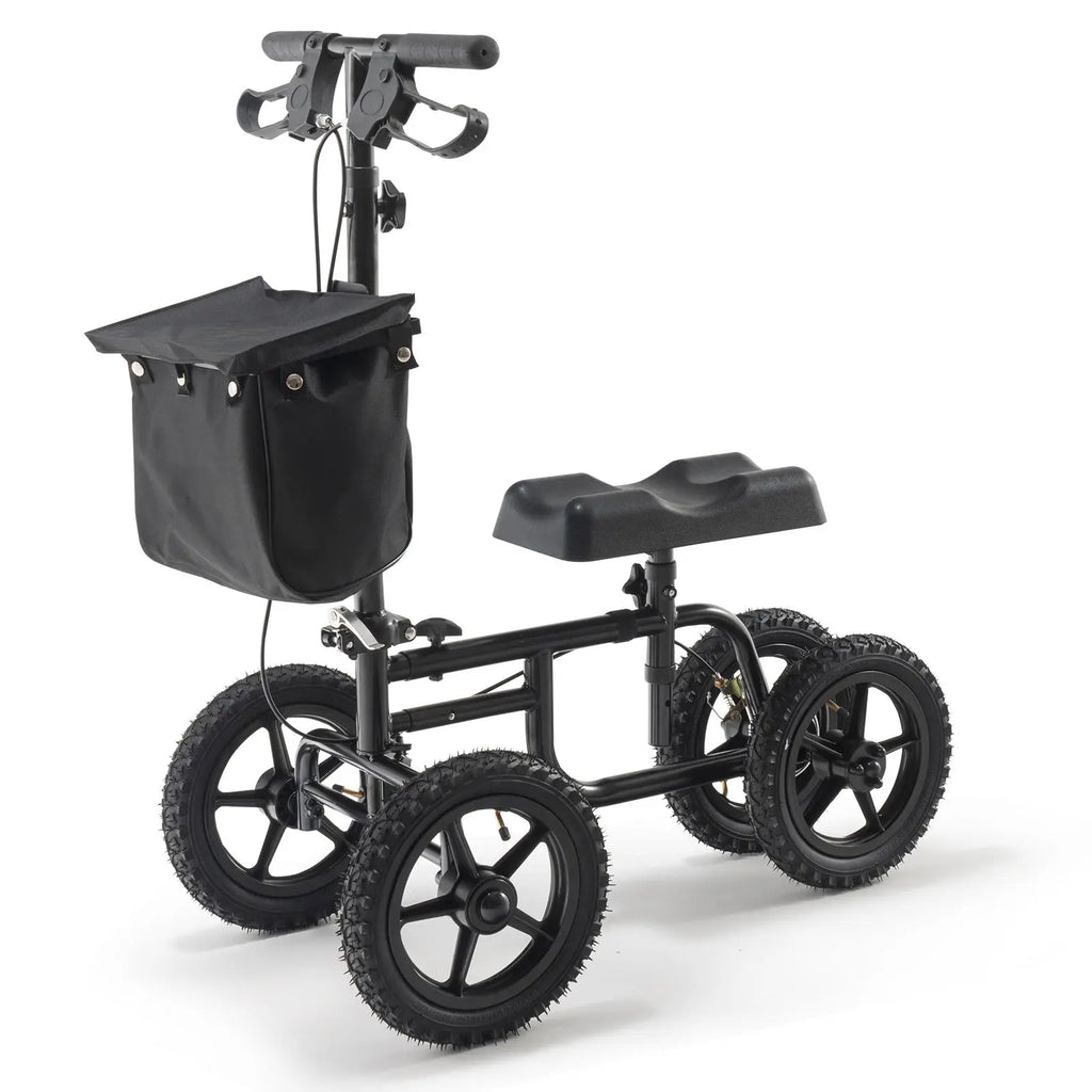 VEVOR 12" All Terrain Carbon Steel Folding Steerable Knee Scooter Walker