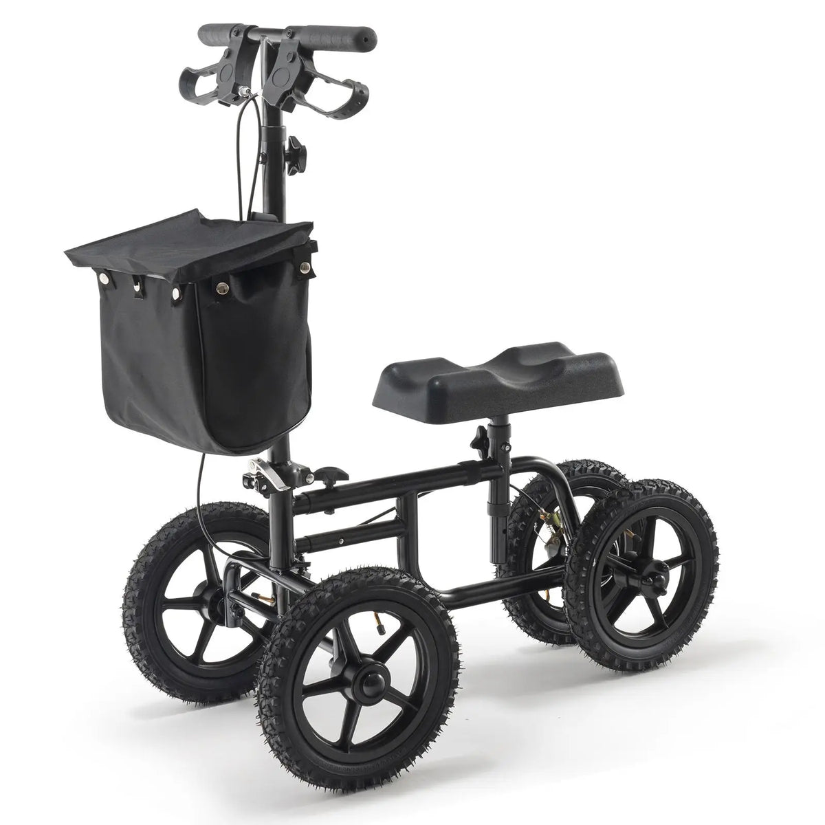 VEVOR 12" All Terrain Carbon Steel Folding Steerable Knee Scooter Walker