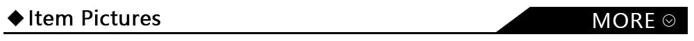 A black navigation bar featuring the text "Item Pictures" on the left and a "MORE" dropdown icon on the right.