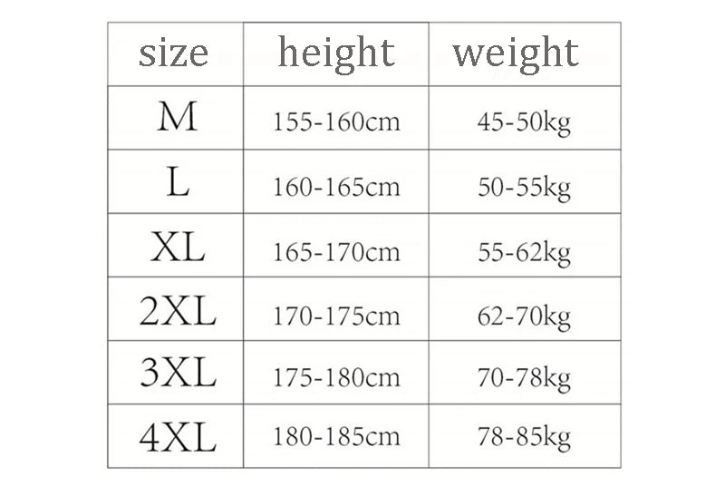 Size guide table for high visibility work polo shirt, showing height and weight ranges for sizes M to 4XL.