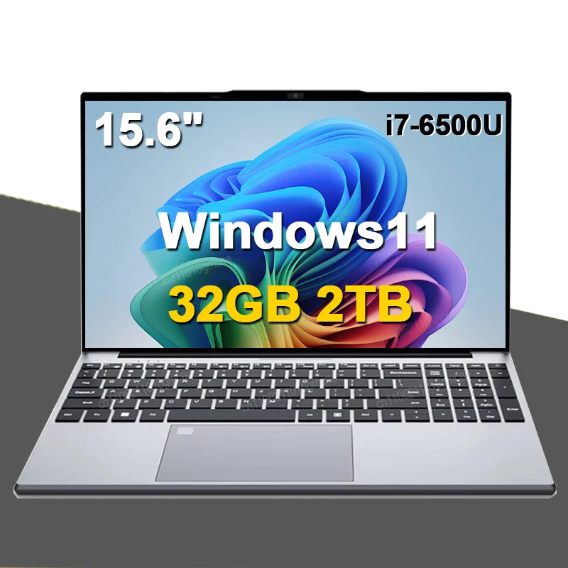 15.6" Portable Laptop  Intel Core i7-6500U Windows 11 Notebook Gamer 1920*1080 Display