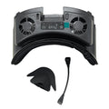Black Meta Quest 3 cooling fan accessory with dual circular fans, facial interface, nose guard, and cable.