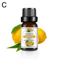 10ml brown glass bottle of lemon fragrance oil with a black dropper cap, set against a background of fresh lemons.