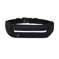 Black adjustable running belt with a zipped pocket, reflective strip, and headphone port.