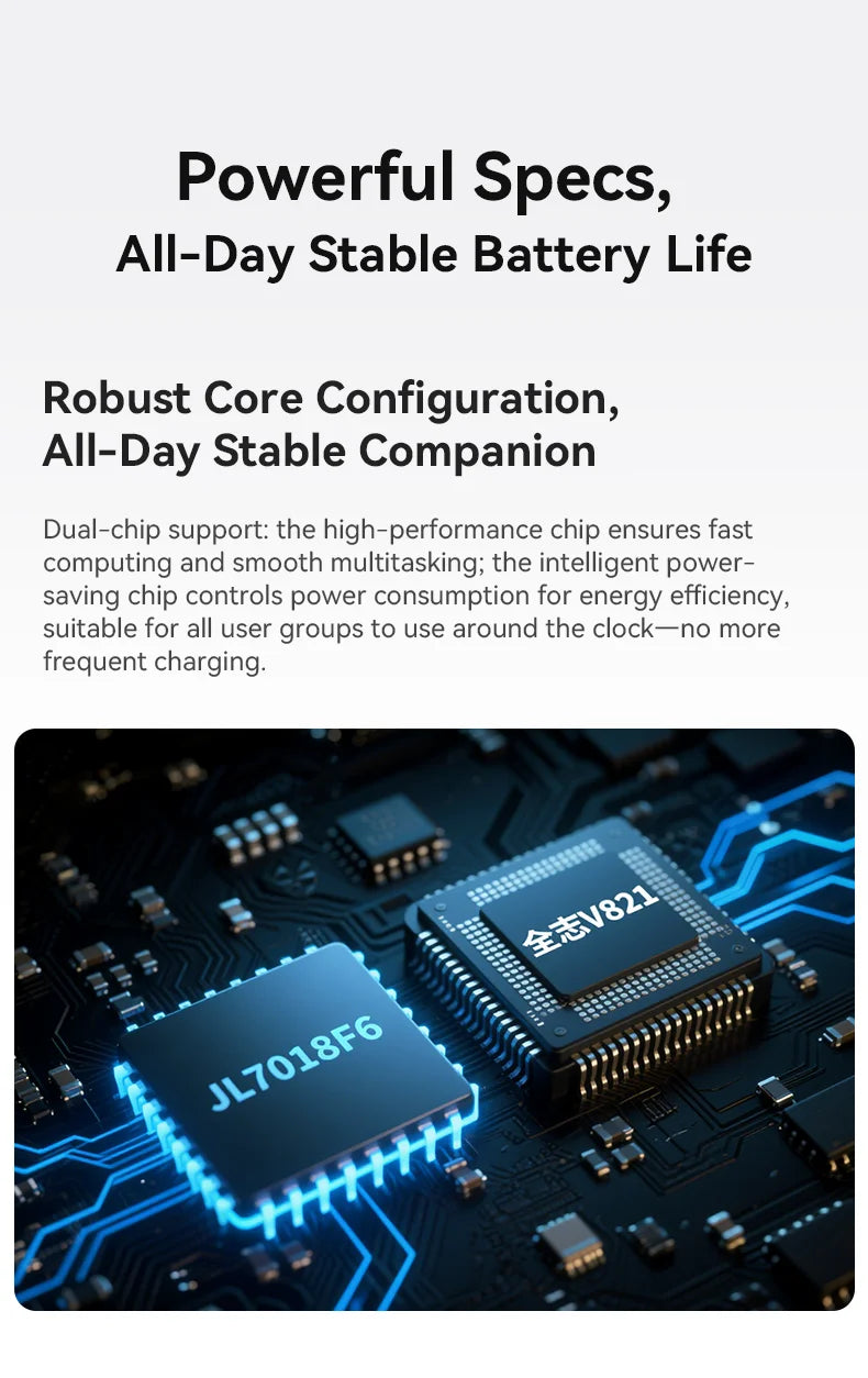 Close-up of a dark circuit board featuring two prominent microchips, highlighting advanced dual-chip processing power.