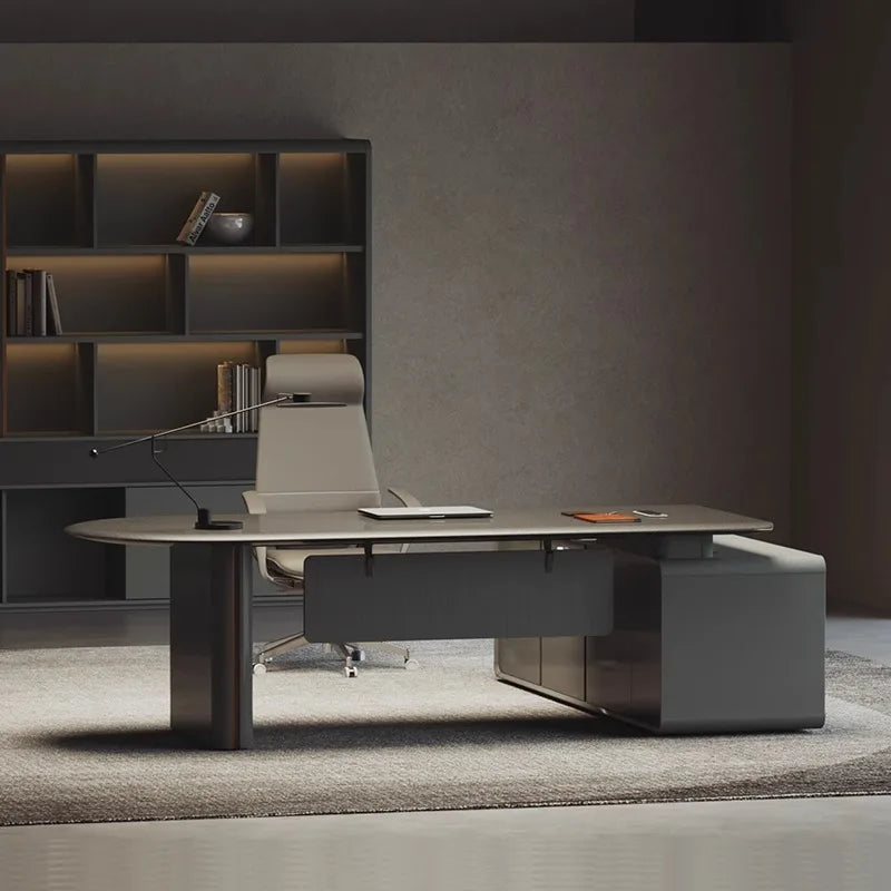 Modern Luxury Office Manager Desk Lacquered Boss Executive Computer Desk for Home for Apartment Use