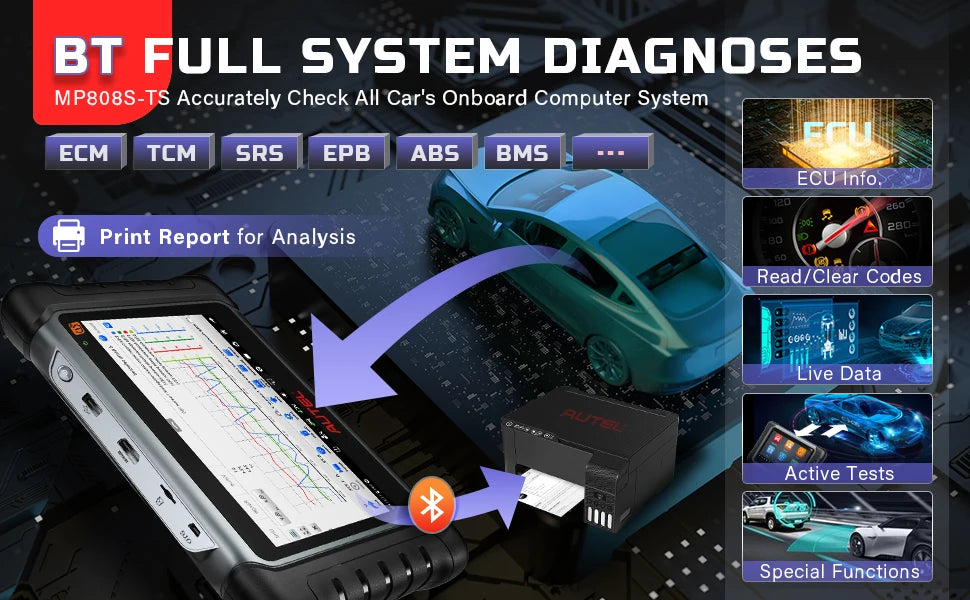 Autel Max iPRO MP808S-TS - Automotive Scanner Active Test
