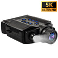 Black plastic 5K night vision goggles with an integrated lens, IR illuminator, and top-mounted control buttons.