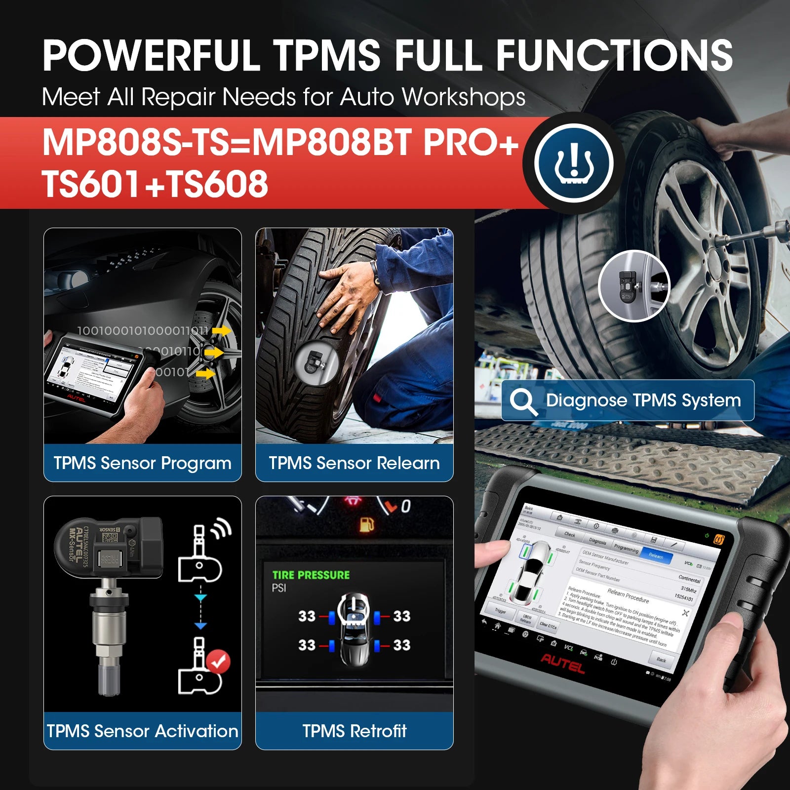 Autel Max iPRO MP808S-TS - Automotive Scanner Active Test