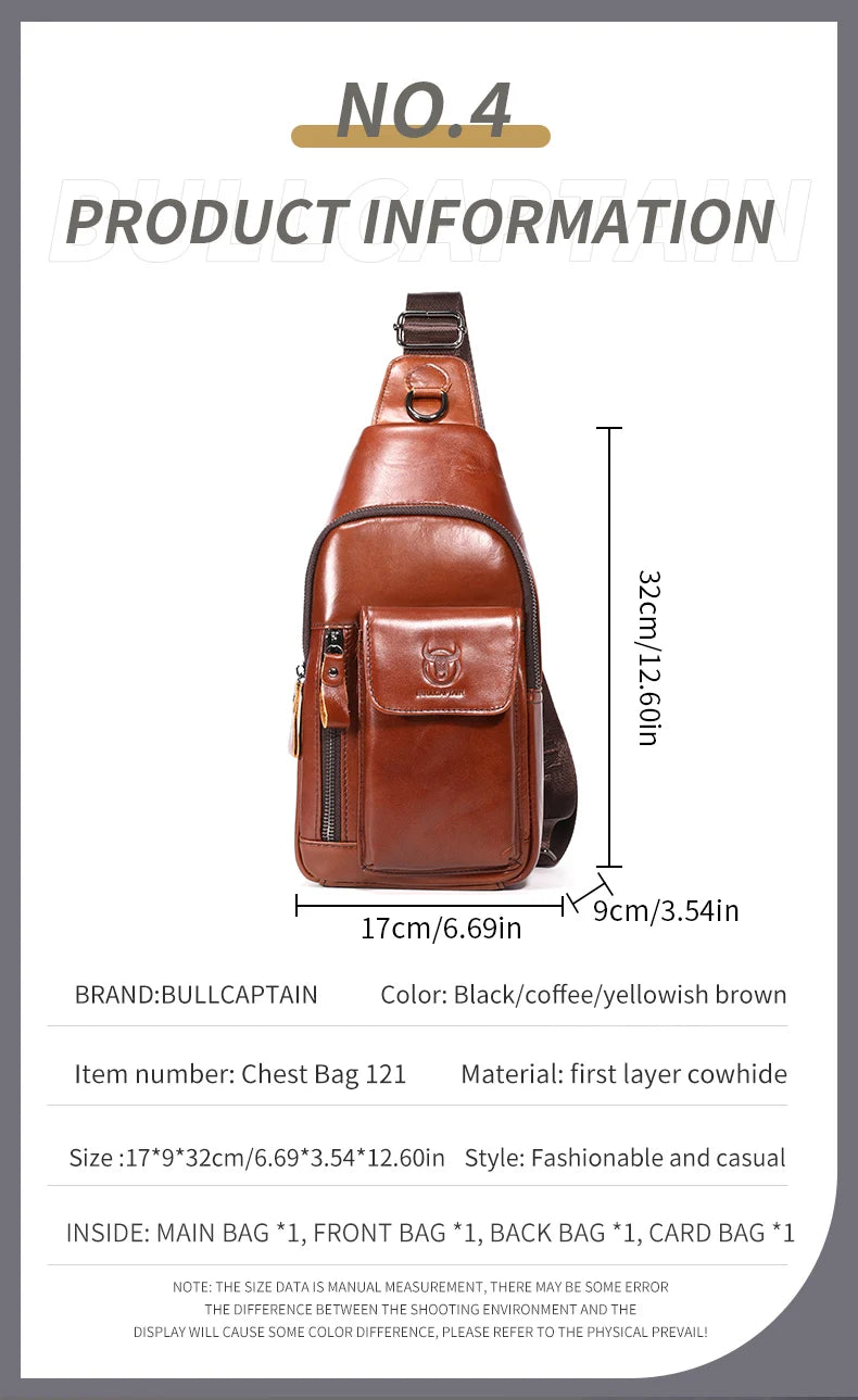 Tan leather crossbody sling bag with a zipped front pocket and adjustable shoulder strap, perfect for travel.