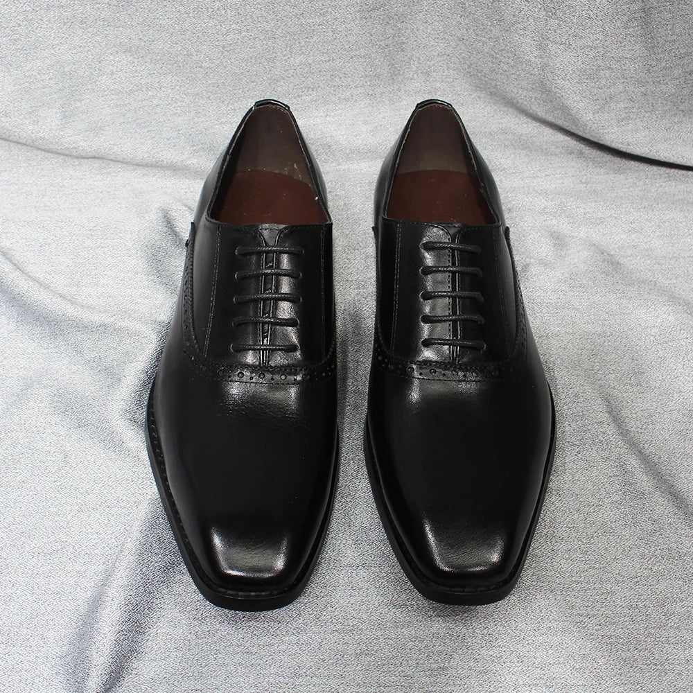 Business Oxfords Genuine Leather Plain Toe Office Business Dress Shoes