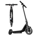 Ladped black electric scooter with 8.5-inch tires, handlebars with digital display, and deck graphics.