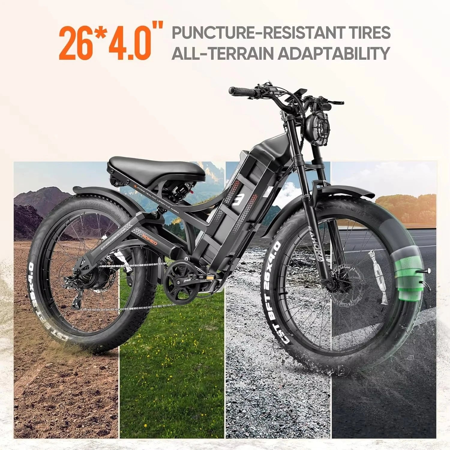 JYF Eahora Electric Bike, Carbon Steel 26-inch Electric Bike