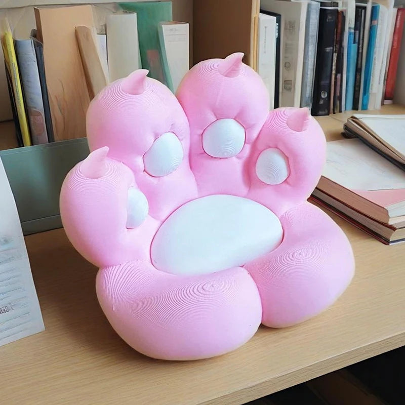 Cute pink cat paw desk organizer or small display stand with white accents, featuring a textured 3D-printed design.