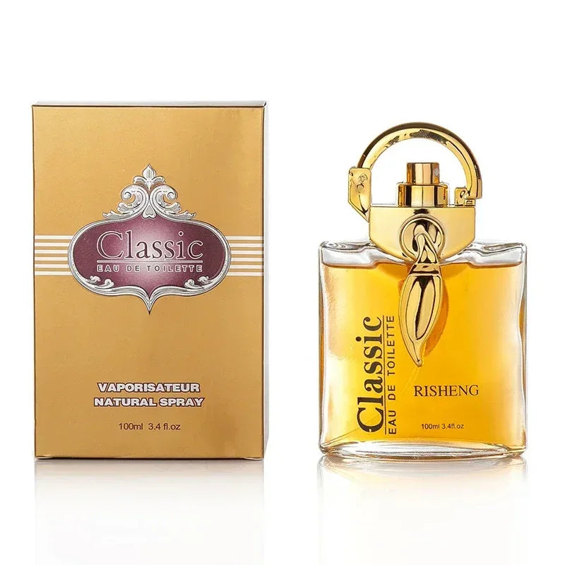 Classic Eau de Toilette 100ml perfume bottle with gold cap and box.