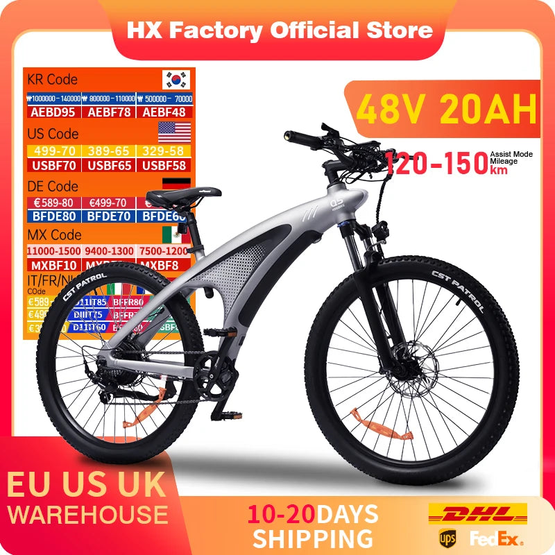 HX Q5 Electric Bike Adults 48V 20AH 27.5 Inch - City Electric bike