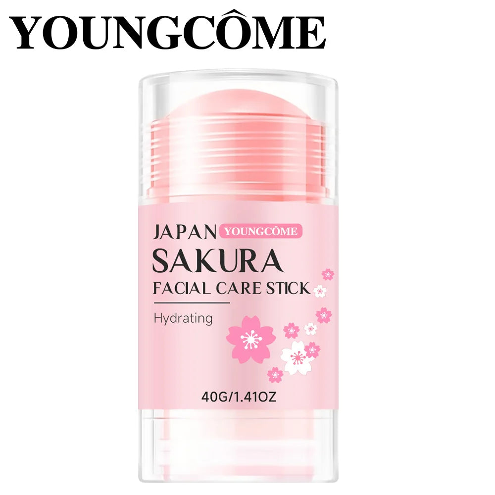 Pink Sakura hydrating facial care stick in a portable 40g twist-up applicator tube.