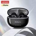 Glossy black wireless earbuds inside a matching compact charging case with four LED indicators.