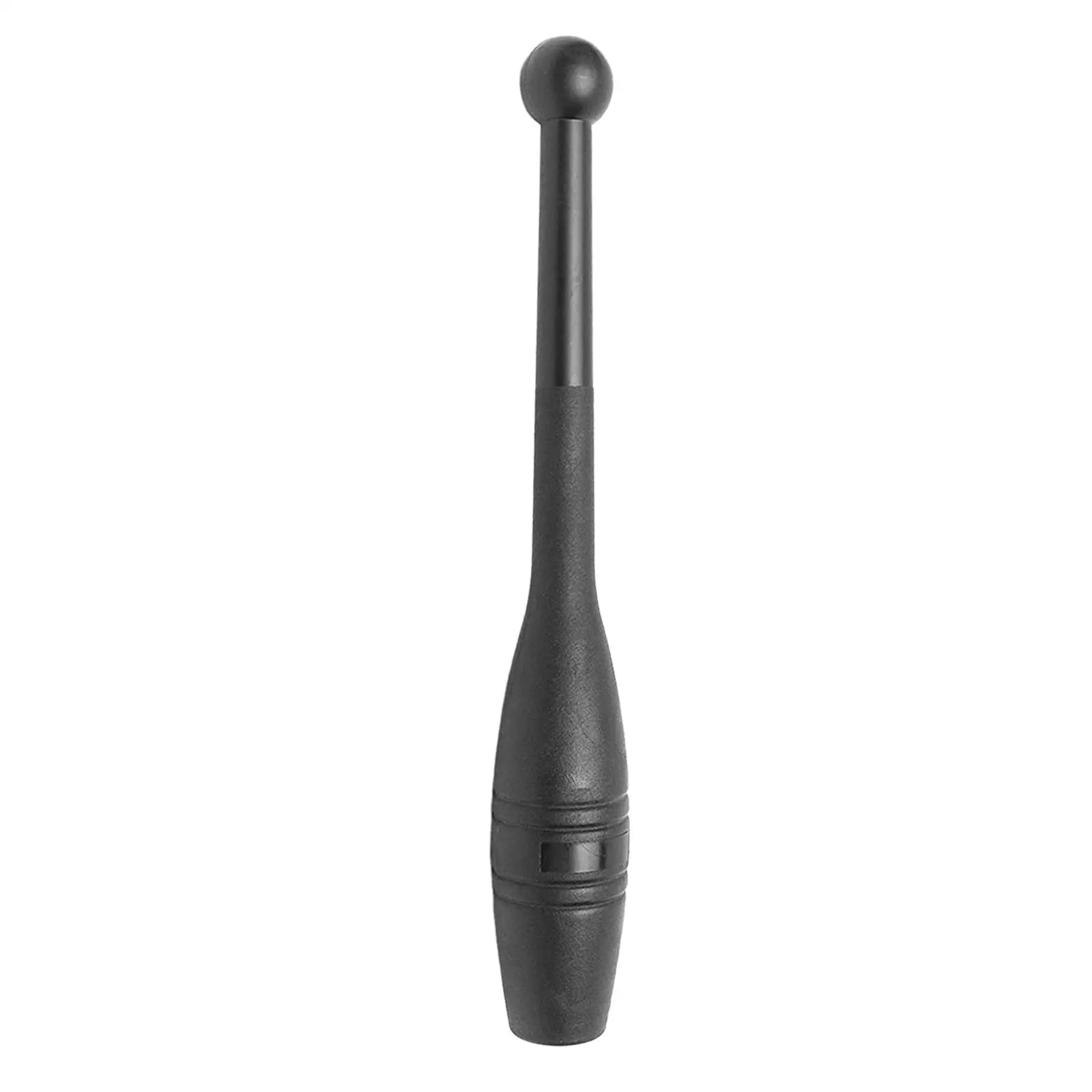 Black Indian clubbell for strength training, featuring a textured grip and a weighted, ball-ended handle.