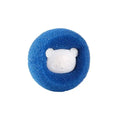 A round, blue textured laundry ball featuring a small white panda face in the centre.