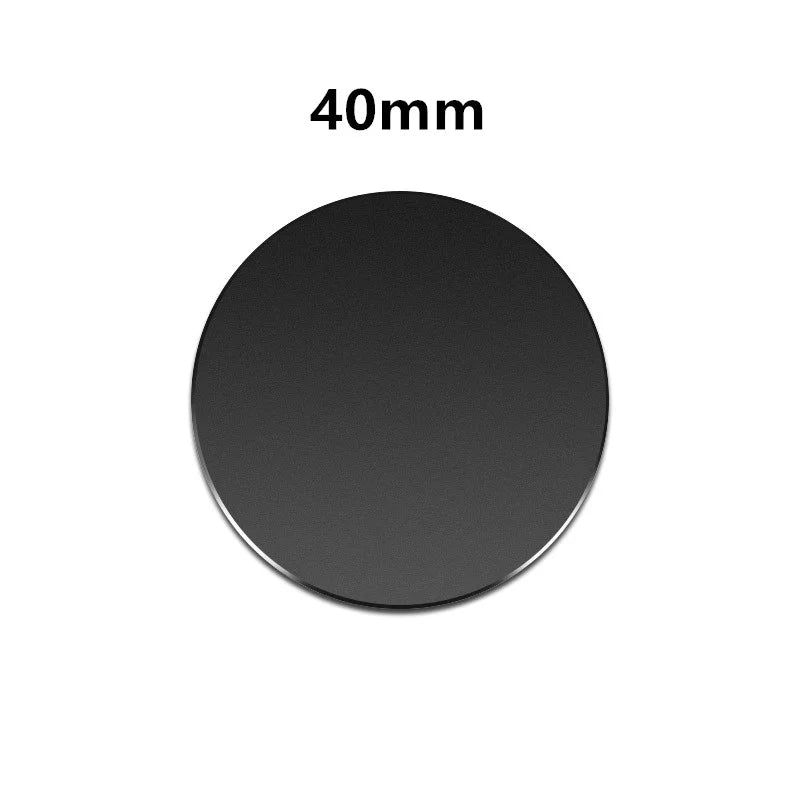 A flat, black, circular disc measuring 40mm in diameter, centered against a plain white background.