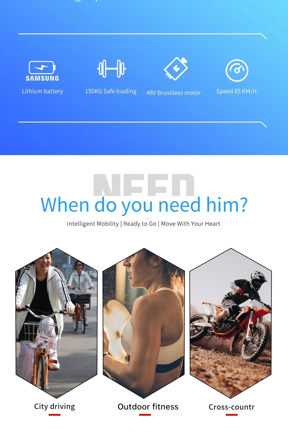 EKX X21 3000W Brushless Gearless Motor, 60V 30Ah Battery, 85km/h