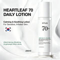 White 200ml soothing face lotion bottle for sensitive skin, featuring a minimalist design and lightweight texture.