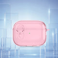 Transparent pink protective case for AirPods Pro, featuring a secure locking latch design.
