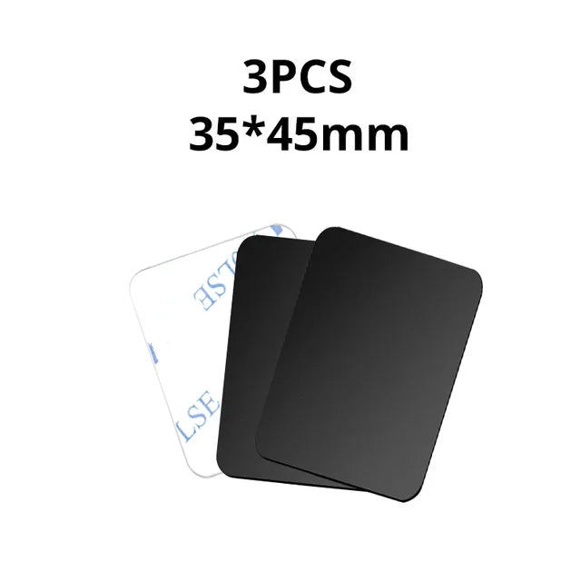 Three 35x45mm rectangular black adhesive patches with rounded corners and white peel-off backing.