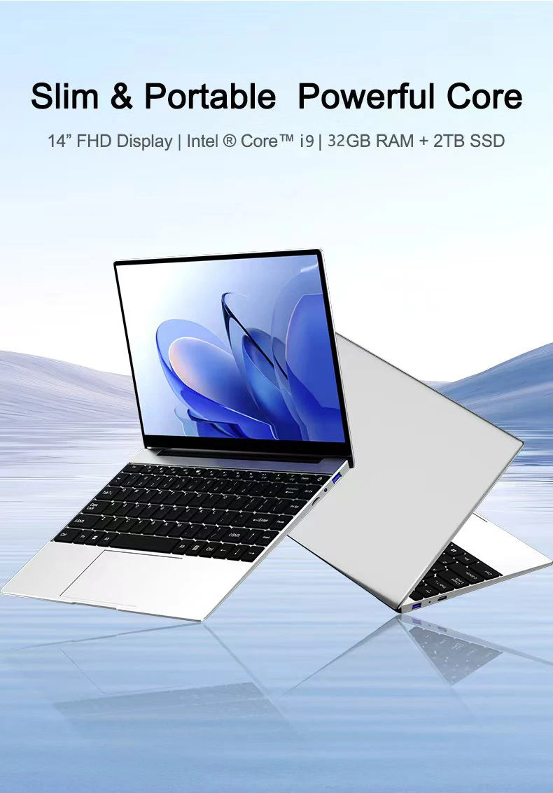 14.1 Inch Slim Laptop Windows 11 Intel Core I9-9900U Gaming