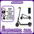 AOVOPRO foldable dark grey electric scooter with red wheel accents, shown upright and folded.