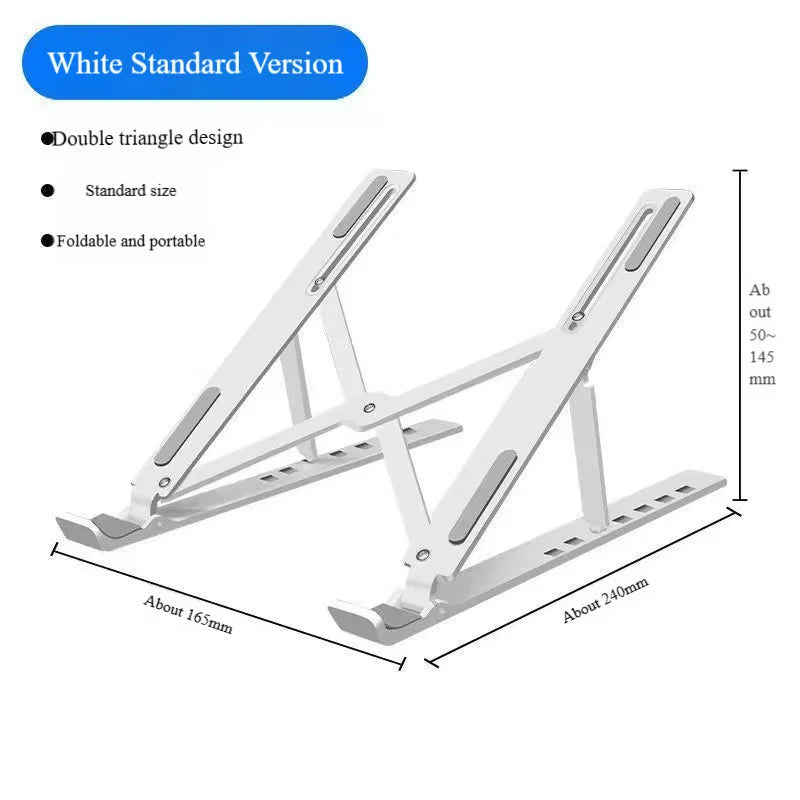 Silver Laptop Stand, Cooling, Keyboard Folding, Portable Stand, Foldable