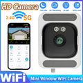 Mini white WiFi security camera featuring 2K QHD, full-colour night vision and smartphone app control.