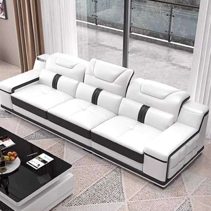 Quality Leather Luxury Comfortable Minimalist Sofa