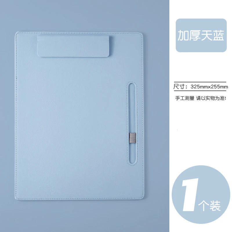 Business Office Clipboard - A4 Paper File Pen Slot - Leather Luxury
