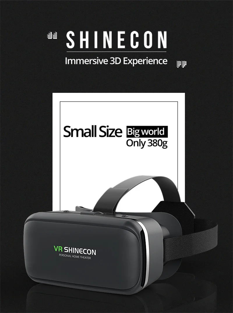 Black VR headset with adjustable strap and sleek, compact design on a black background.