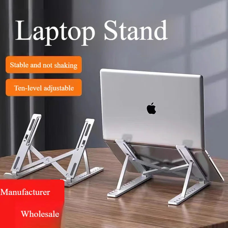 Silver Laptop Stand, Cooling, Keyboard Folding, Portable Stand, Foldable