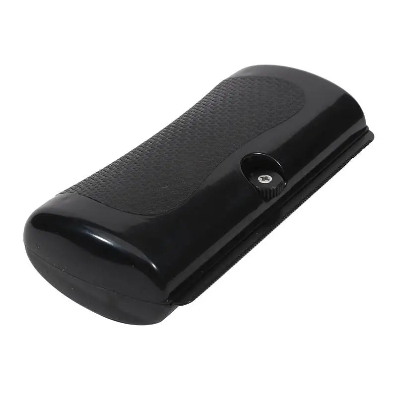 Black plastic handle replacement part with a textured grip and a central mounting screw, set against a white background.
