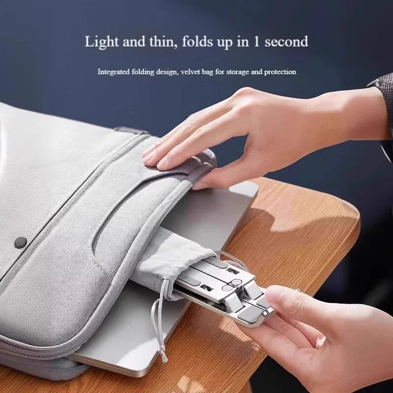 Silver Laptop Stand, Cooling, Keyboard Folding, Portable Stand, Foldable