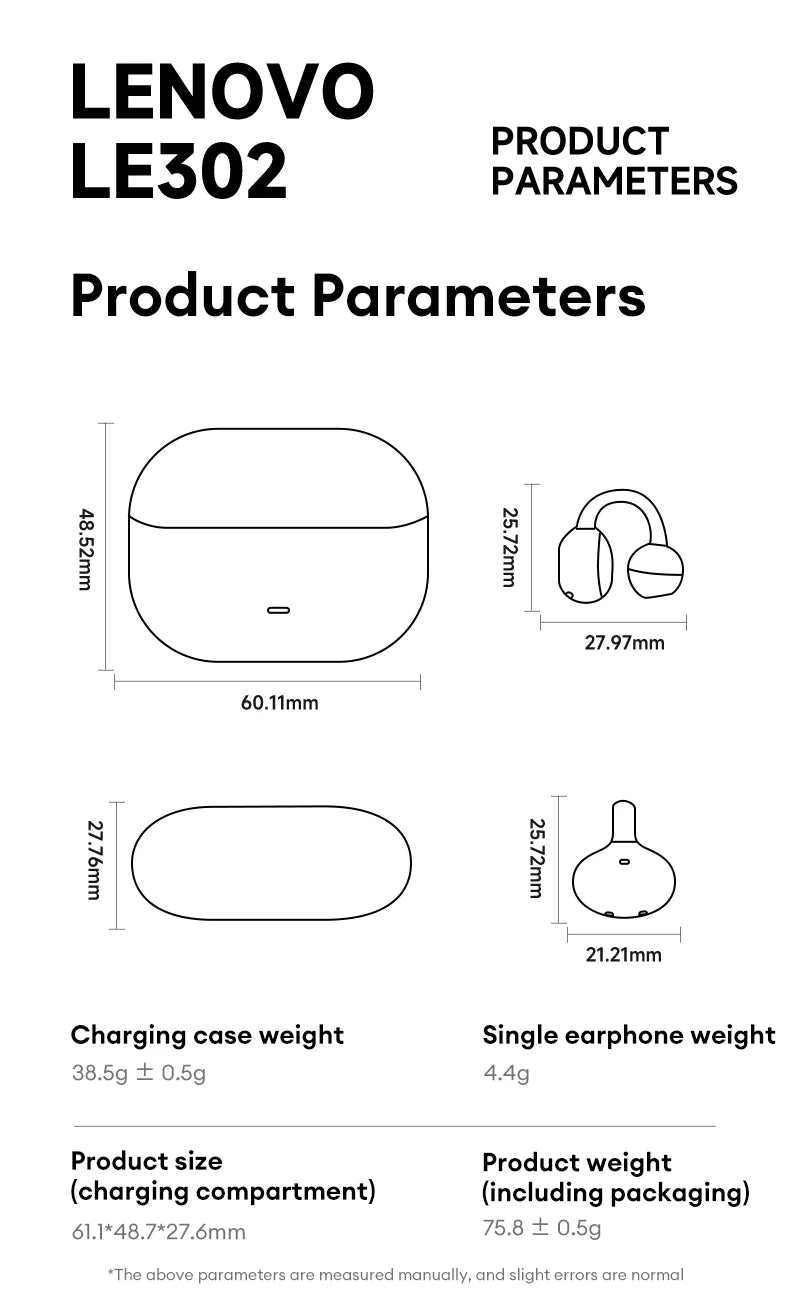 Technical line drawing showing dimensions for a wireless earbud charging case and earbud.